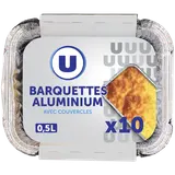 Barquettes profondes en aluminium empilables  0,5l, x10