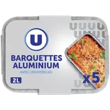Barquettes profondes en aluminium empilables  x5, 2l
