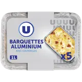 Barquettes plates en aluminium empilables  x5, 1l