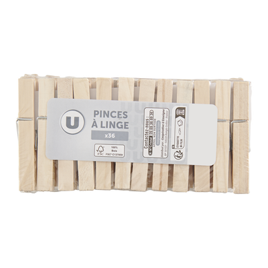 Pince à linge en bois FSC x36