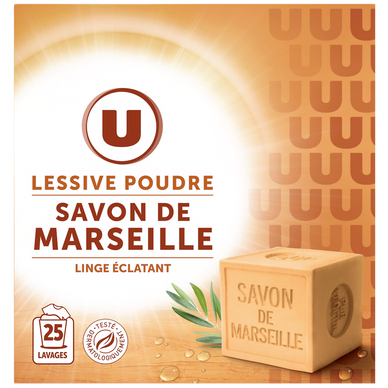 Lessive en poudre - Savon de Marseille - 25 lavages - 1.25 kg