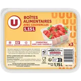 Boîtes plastiques micro-ondes 3x1,15 litres