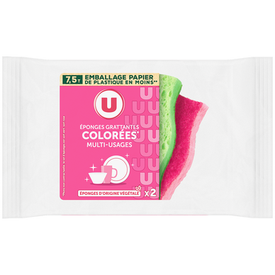 Eponge grattante colorée multi-usage - x2
