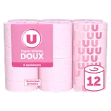 Papier toilette doux rose 2 plis  x12 rouleaux