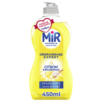 Liquide vaisselle citron dégraissage expert MIR VAISSELLE - 450ml