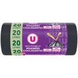 Sac poubelle 100% recyclés liens coulissants - 20L - x20