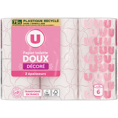 Papier toilette décoré 2 plis  6 rouleaux