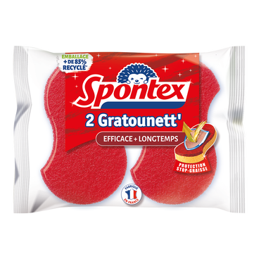 Éponges grattantes longue durée Gratounette SPONTEX, x2