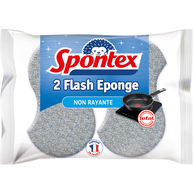 Éponges grattantes non rayantes Flash SPONTEX, x2