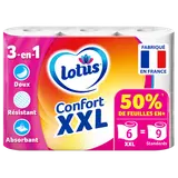 Papier toilette extrait de lotus aquatube 2 Plis LOTUS - 6 rouleaux