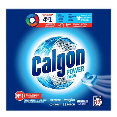 Nettoyant anti-calcaire 2 en 1 pour lave linge CALGON, 17 tabs, 221g