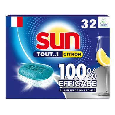 Tablette lave-vaiselle SUN Tout en 1 citron - x32