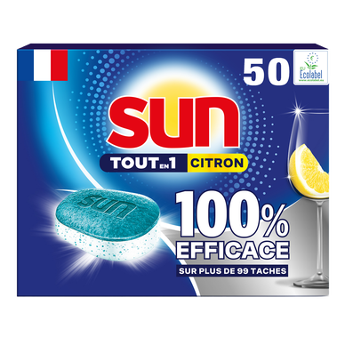 Tablette lave-vaiselle  SUN Tout en 1 citron x50