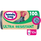 Sac poubelle poignée coulissante ultra résistant 80% plastique recycléHANDY BAG 100L x10