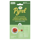 Stickers fenêtres coquelicot rouge piége à mouches et mouches à fruitsPYREL x6