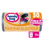 Sac poubelle fixation élastique HANDY BAG 50l x9