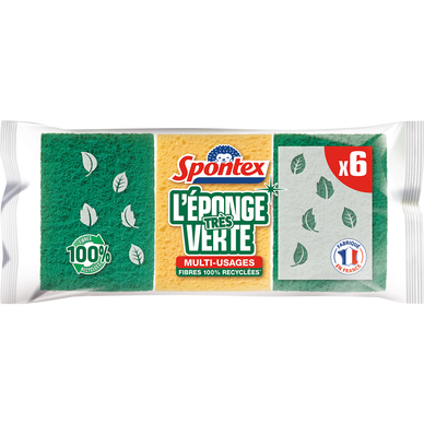 Éponges végétale grattantes SPONTEX, x6