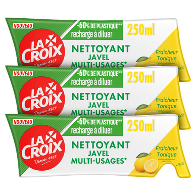 Eau de Javel LA CROIX Multi-usages citron 3x250ml
