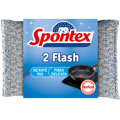Éponge grattante à vaisselle non rayante Flash SPONTEX, x2