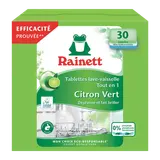 Tablettes lave-vaisselle tout en 1 citron vert RAINETT, x30
