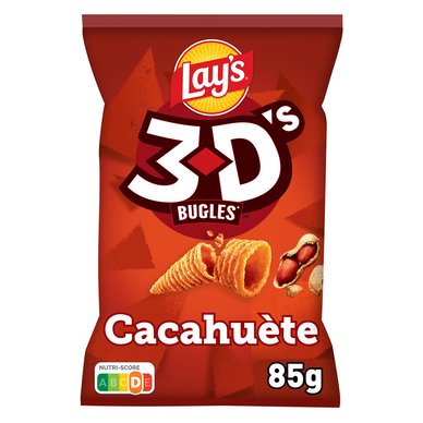Biscuits apéritifs Saveur Cacahuète - LAY'S 3D'S BUGLES - 85g