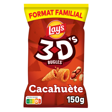 Biscuits apéritifs Saveur Cacahuète - LAY'S 3D'S BUGLES - 150g