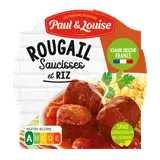 Plat cuisiné Rougail saucisses riz PAUL & LOUISE, barquette 300g