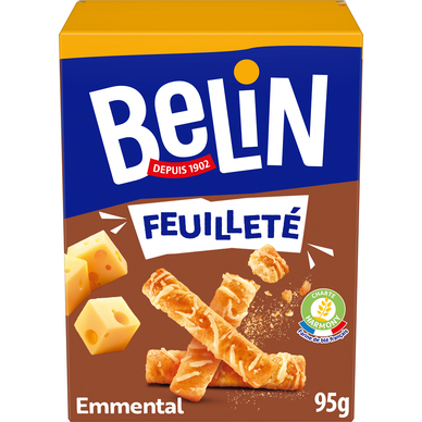Crackers Feuilleté Emmental Biscuits Sales Aperitif BELIN, 95g