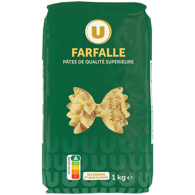 Pâtes Farfalle qualité supérieure, sachet de 1kg