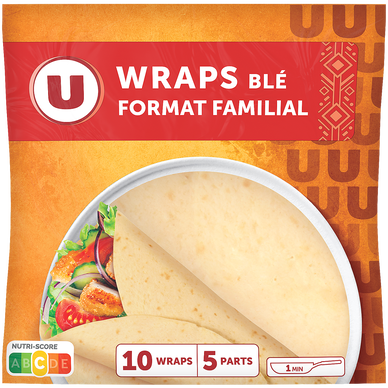 Wraps blé nature, x10 620g