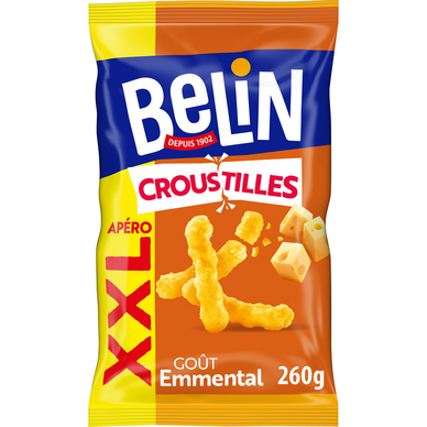 Croustilles Emmental Biscuits Salés Apéritifs BELIN, Format XXL 260g
