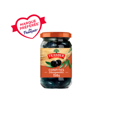 Olives Noires Confites Dénoyautées TRAMIER - 150g