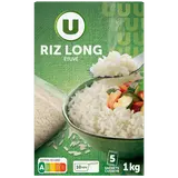 Riz long grain étuvé 10 minutes  étui de 5 sachets cuisson, 200g