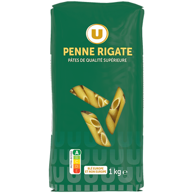Pâtes Penne Rigate qualité supérieure, sachet de 1kg