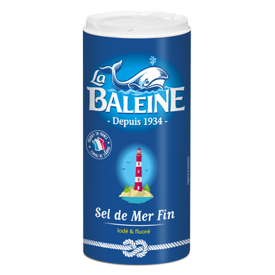 Sel fin iodé et fluoré LA BALEINE, boîte verseuse de 600g