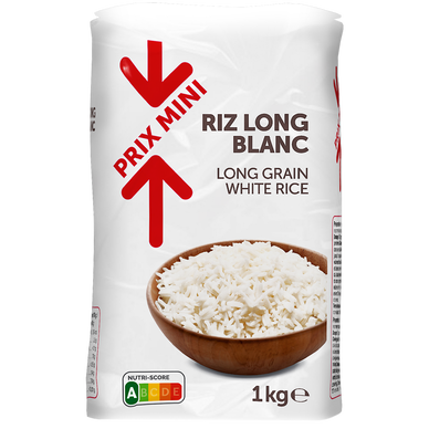 Riz long blanc PRIX MINI sachet 1kg