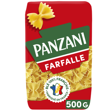 Pâtes FARFALLE blé Français PANZANI - 500g