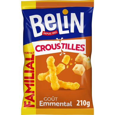 Croustilles Emmental Biscuits Salés Apéritifs BELIN, Format Familial 210g