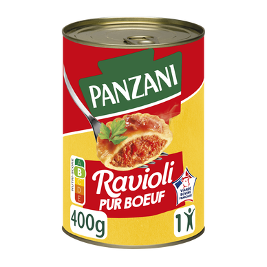 Ravioli pur boeuf PANZANI, boîte 1/2 de 400g