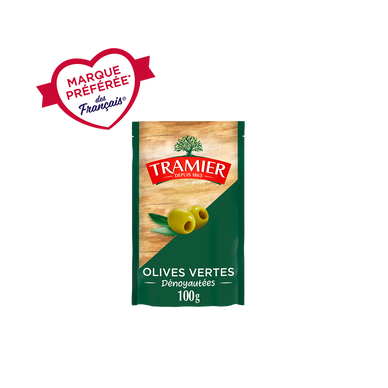 Olives Vertes Dénoyautées TRAMIER - sachet 100g
