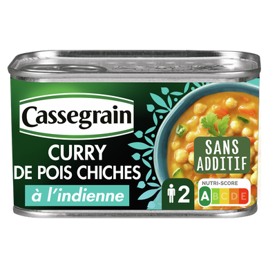 Curry de pois chiches à l'indienne CASSEGRAIN - Boîte  430g