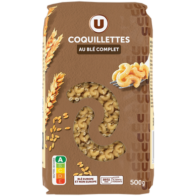 Pâtes Coquillette au blé complet  sachet de 500g