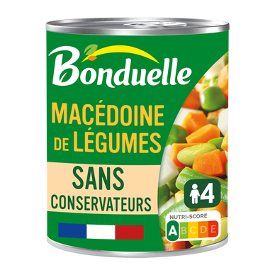 Macédoine de légumes Sans conservateur BONDUELLE - Boîte de 530g net égoutté