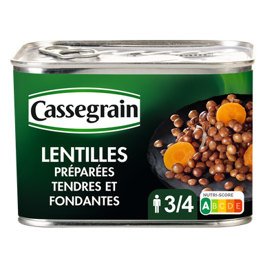 Lentilles cuisinées CASSEGRAIN - Boîte 460g