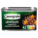 Lentilles cuisinées aux oignons et carottes CASSEGRAIN - Boîte 265g