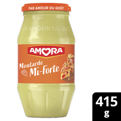 Moutarde mi-forte AMORA - bocal  de 415g