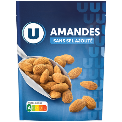 Amandes grillées sans sel ajouté, sachet de 100g
