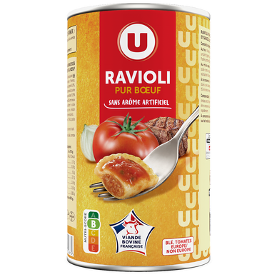 Ravioli pur boeuf 7,5% Boîte de 1,2kg
