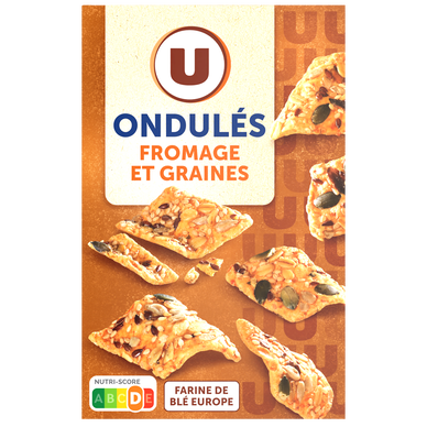 Biscuits apéritifs Ondulés fromage et graines 65g