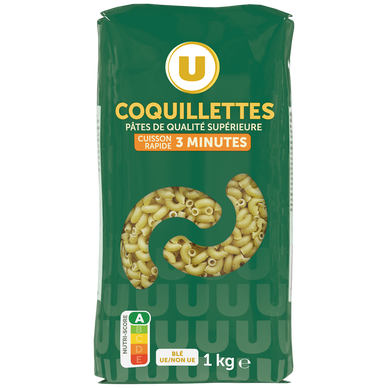 Pâtes Coquillette cuisson rapide  sachet de  1kg